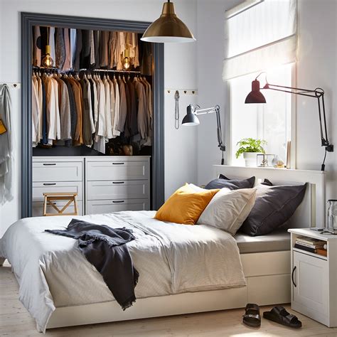 White Metal Full Beds. . Ikea bedroom furniture